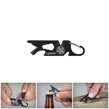 Lansky Roadie Sharpener with Carabiner 8-in-1 Key Tool