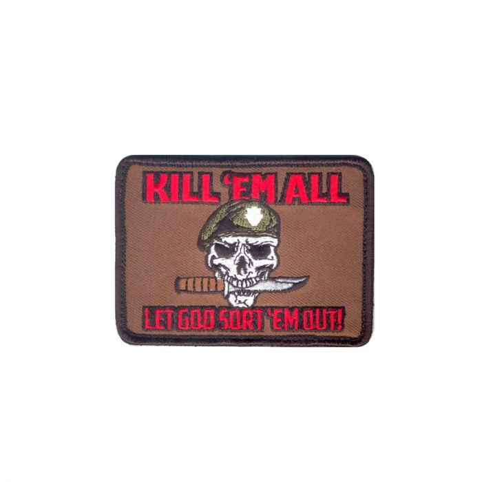 Embroidered Morale Patch - Kill 'Em All Let God Sort 'Em Out 3.5" x 2.5"