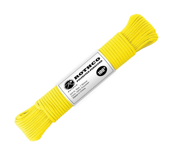 Rothco Polyester Paracord 100ft - Safety Yellow