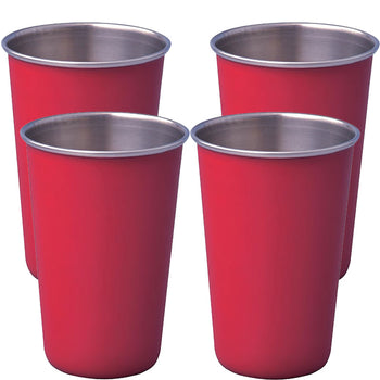 Thermosteel 4 x 400ml Stainless Steel Tumblers – Red