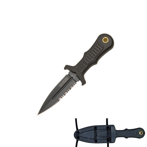 United Cutlery Combat Sub Commander Mini Boot Knife Black with Boot Sheath