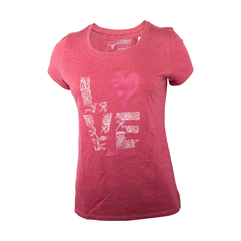 Wildebees Ladies Casual Love Wildebees Tee Aragon Melange