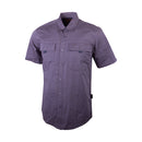 Wildebees Mens Casual Short Sleeve Vented Twill Steel Blue Shirt