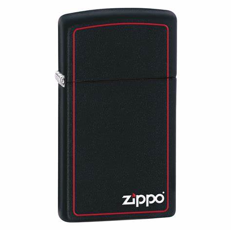 Zippo Slim Black With Zippo Border