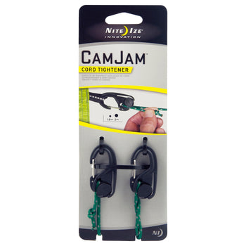 Nite Ize CamJam Small Cord Tightener - 2 Pack with 12 Ft Reflective Cord