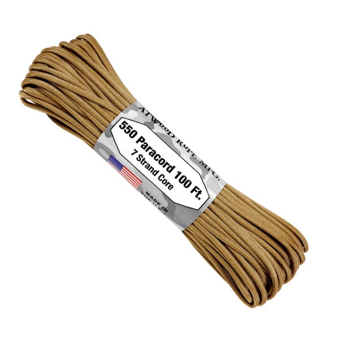 550 Paracord 100ft 7 Strand Core - Tan