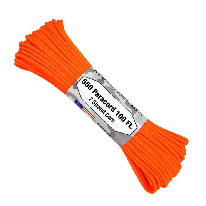 550 Neon Orange 7strand Paracord 100ft