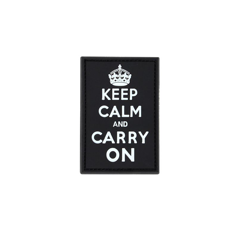 Condor Keep-Calm Carry-On PVC Patch - Black 3" x 2"