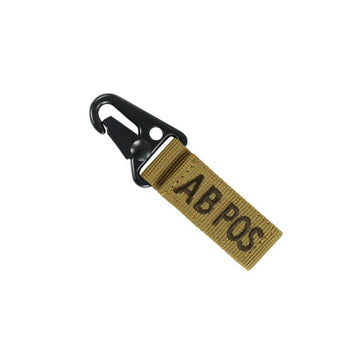Condor Blood Type Key Chain with Snaphook AB Positive Coyote Brown - 1pc