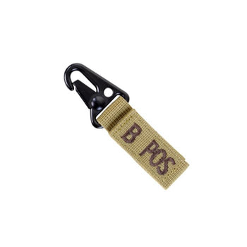 Condor Blood Type Key Chain with Snaphook B Positive Coyote Brown - 1pc