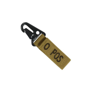 Condor Blood Type Key Chain with Snaphook O Positive Coyote Brown - 1pc