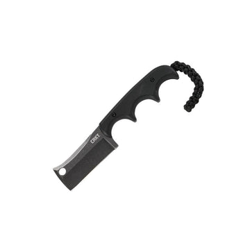 CRKT Minimalist Blackout Cleaver Neck Knife with Black StoneWash Blade