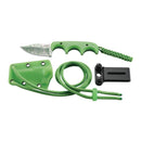 CRKT Minimalist Bowie 'Gears' Neck Knife Glow in the Dark Handle with 'Gears' Satin Finish Blade