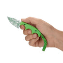 CRKT Minimalist Bowie 'Gears' Neck Knife Glow in the Dark Handle with 'Gears' Satin Finish Blade