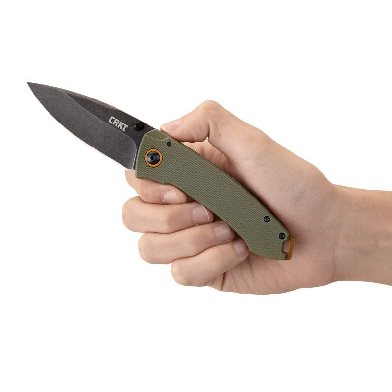 CRKT Tuna Folder OD Green G10/Stainless Handle w/Black StoneWash Blade Finish