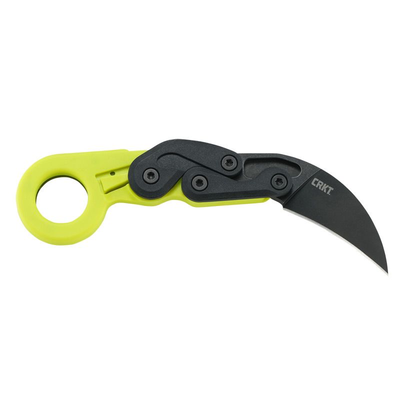 CRKT Provoke Zap Kinematic Karambit Folding Knife Green Grivory Handle w/Black StoneWash Blade Finish