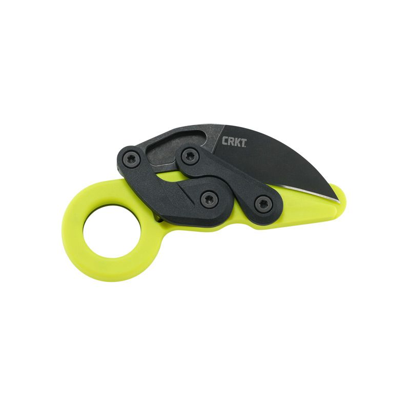 CRKT Provoke Zap Kinematic Karambit Folding Knife Green Grivory Handle w/Black StoneWash Blade Finish