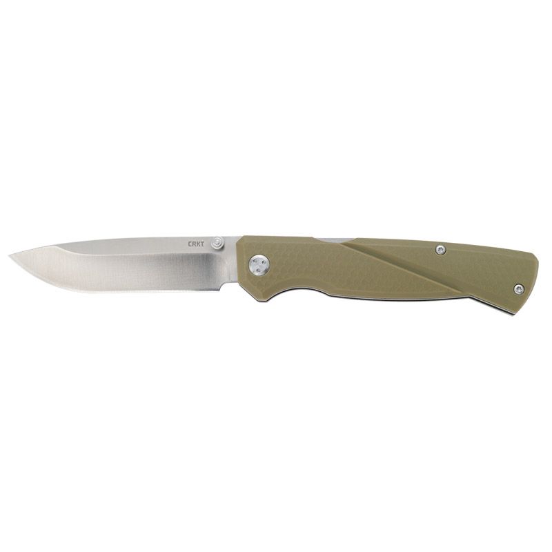 CRKT Kova OD Green Front Lock Folder with Satin Blade Finish