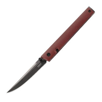 CRKT CEO Burgundy Micarta Folder with D2 Black StoneWash Finish Blade