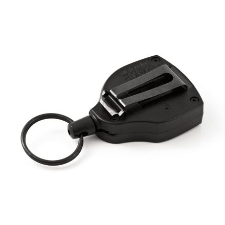 Key-Bak Super48 Retractable Heavy Duty Kevlar Cord 48" Black with Black Clip