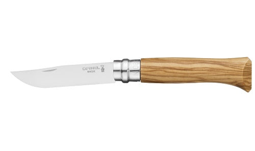 OPINEL NO 8 STAINLESS STEEL OLIVE WOOD HANDLE