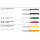 Victorinox Swiss Classic Tomato/Steak Knife Serrated Set of 6 Assorted Colours - Giftbox